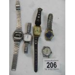 Five ladies wrist watches.