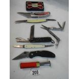 A mixed lot of vintage pen knives etc.,