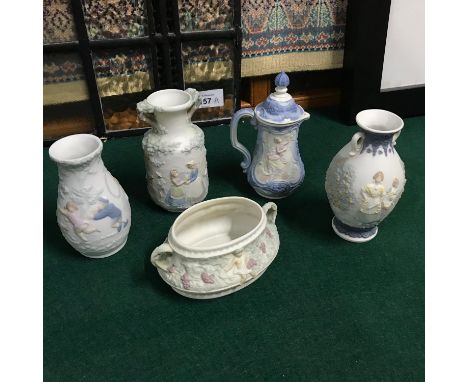 A Lot of five Limited edition Lladro miniature vases and urn and jug. Tallest measures 12cm 