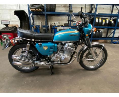 Correct numbers, early 'die-cast' CB750 finished in Candy Blue Green.Launched in 1969 and regarded as the world's first multi