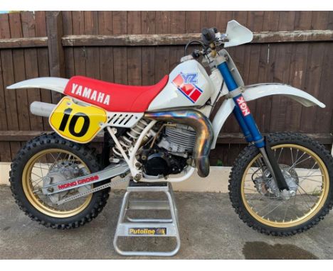 Håkan Carlqvist replica YZ490.Launched by Yamaha in 1982 and powered by a 490cc air-cooled, two-stroke1985 saw Yamaha drop th