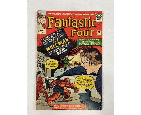 FANTASTIC FOUR #22 (1964 - MARVEL - UK Price Variant) - The second appearance of Mole Man + the first time the Thing exclaims