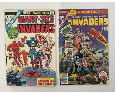 GIANT-SIZE INVADERS #1 + INVADERS KING-SIZE ANNUAL #1 (2 in Lot) - (1975/1977 - MARVEL) - Includes the first appearance of Ma
