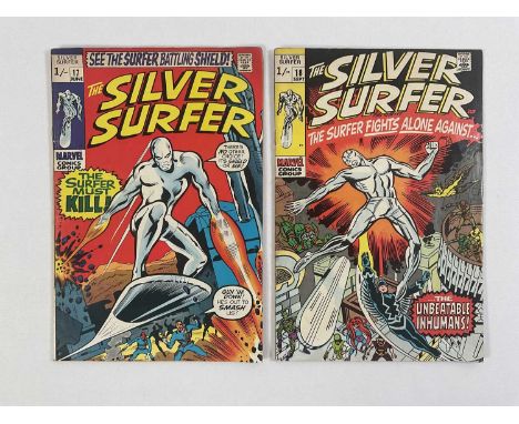 SILVER SURFER #17 & 18 (2 in Lot) - (1970 - MARVEL - UK Price Variant) - Includes the first battle with the Inhumans and the 