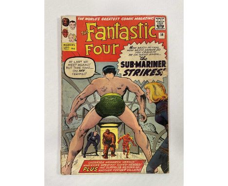 FANTASTIC FOUR #14 (1963 - MARVEL - UK Price Variant) - Fantastic Four battle the Sub-Mariner and the Puppet Master (his seco