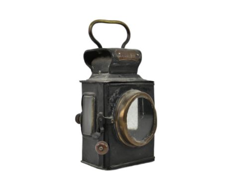 Powell &amp; Hanmer Ltd. - an early 20th century motor car headlight lamp. The lamp with brass handle &amp; manufacturer's pl