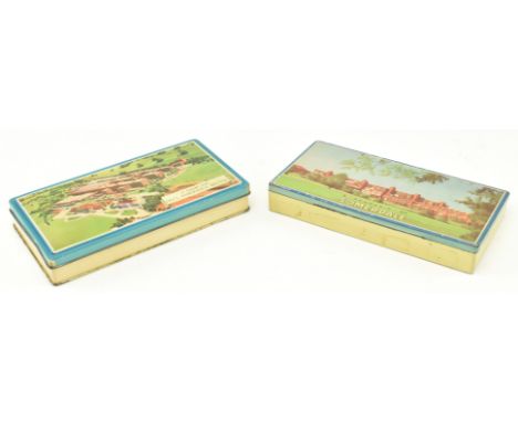 Fry's Chocolate - two vintage mid 20th century circa 1960s advertising souvenir tins from Somerdale, Bristol. Each lidded tin