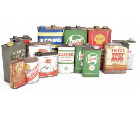 Automobilia - a mixed selection of vintage 20th century motoring oil cans to include a selection of Castrol Gear Oil examples