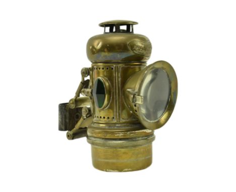Joseph Lucas - a circa 1895-1900 late Victorian brass Acetylator motoring lamp. The lamp marked to clip handle Jos. Lucas Bir