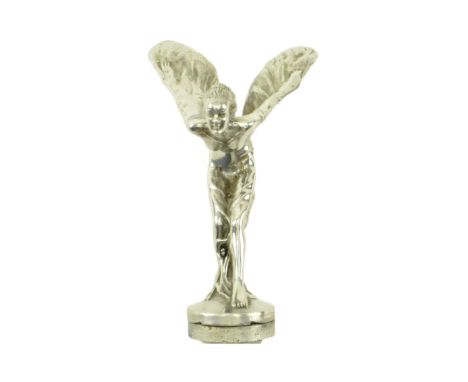 Rolls Royce - a vintage 1970s original Rolls Royce car Spirit of Ecstasy advertising mascot in the form of a woman leaning fo