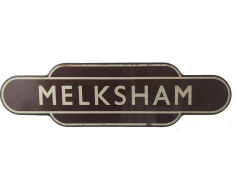 British Railways Western Region - Melksham local interest. An early - mid 20th century circa 1940s / 50s BR(W) totem train st