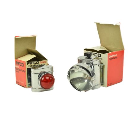 Pifco - two vintage circa 1960s Pifco cycle lamps, each presented in original box and packaging. The lot comprising a Safety 
