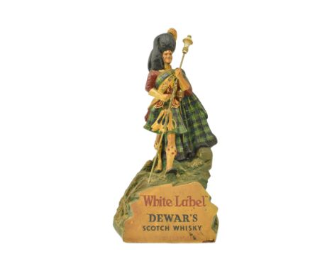 Dewar's Scotch Whisky White Label - a vintage 20th century pressed acrylic bar advertisement shop display figure of Scots man