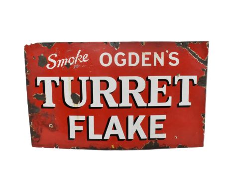 Ogden's - a vintage mid 20th century advertising point of sale porcelain enamel sign for Ogden's. The sign of rectangular for