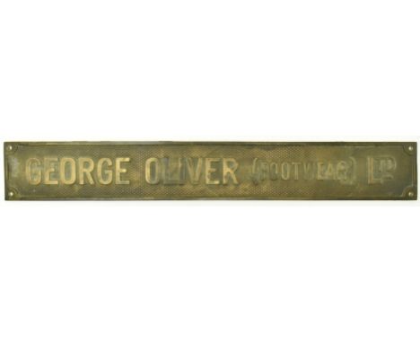 George Oliver Footwear Ltd., Bristol - A vintage 20th century cast iron business door sign. The sign of rectangular form with