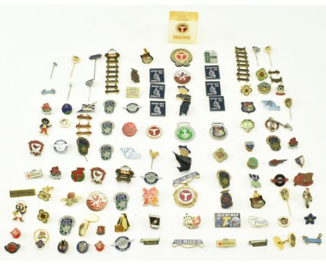 A collection of vintage enamel pin badges to include Bristol Speedway Supporters Club (1940s - 1950s), Wessex ACU, Isle of Ma