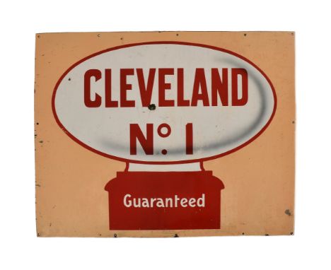 Cleveland No. 1 Guaranteed - a mid 20th century Cleveland No. 1 Guaranteed porcelain enamel advertising sign. The sign of rec