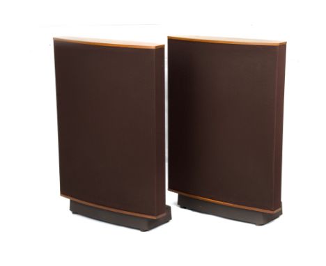 A Pair of Quad ESL 63 Speakers, serial nos. 13828/13827, body, VG, some light marks to wooden tops, working at time of catalo