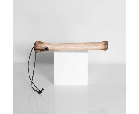 A silver-mounted bone fisherman's priest, 19th century, an unusual silver-mounted deer bone(?) fisherman's priest, engraved w