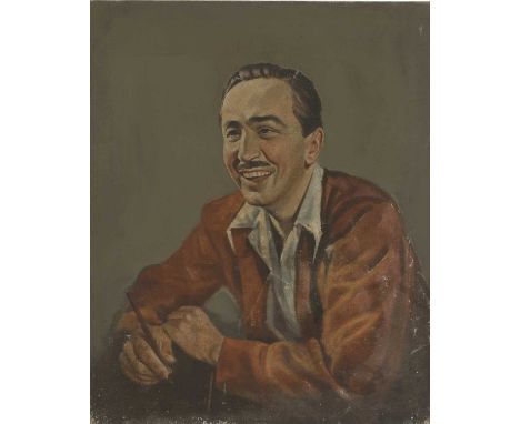 ▴ Lionel Slater (20th century) Portrait of Walt Disney, c.1940s signed 'LIONEL/SLATER' l.r., oil on canvas 76.5 x 64cm, unfra