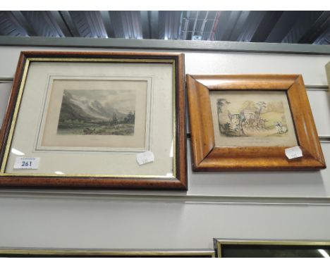 Two small early etched prints with aquatint detail