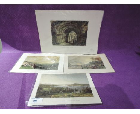 A selection of vintage etched and aquatinted prints of local interest