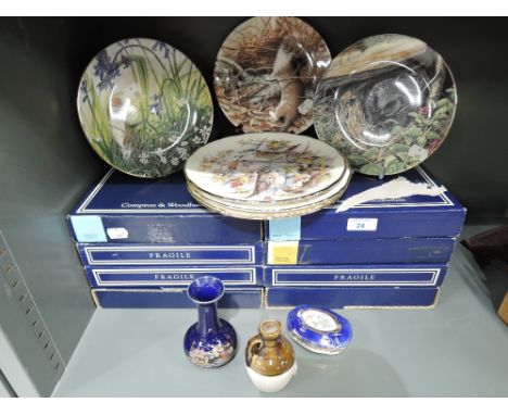 A selection of vintage ceramic display plates by Royal Albert