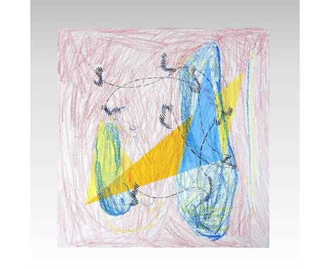 ARR Nao Matsunaga, b1980, Untitled, 2022, acrylic, ink and pencil on paper, signed and inscribed verso, 35 x 35cm, unframedTh