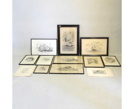 H W Hellings, a collection of signed prints, together with a larger print, 50 x 31cm (12)