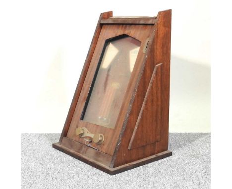 A vintage table top arcade pinball game, The Rippler, in a wooden case, 52cm high