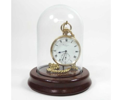 An early 20th century 9 carat gold open faced pocket watch, the white enamel dial with subsidiary seconds dial, signed J W Be