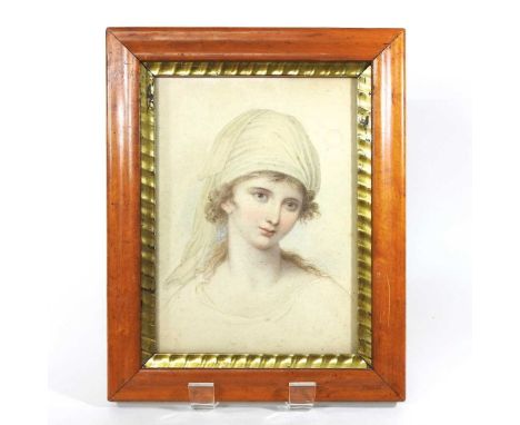 English school, circa 1780, portrait of a lady, watercolour, 27 x 20cm