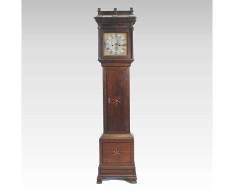 A George III oak cased longcase clock, the silvered ten inch dial signed Benj. Reeves, Lamberhurst, having an eight day movem