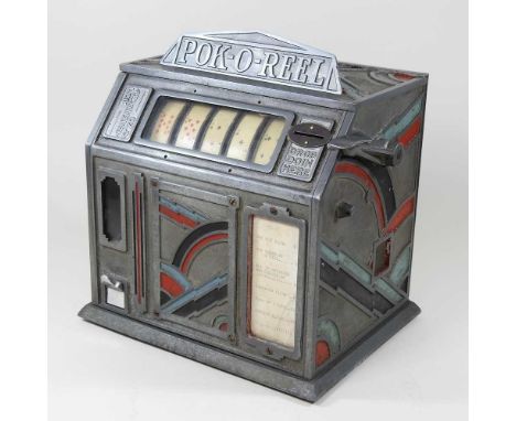 An American POK-O-REEL amusement arcade card game, circa 1932, coin operated slot machine, by Groetchen Tool &amp; Mfg Co., i