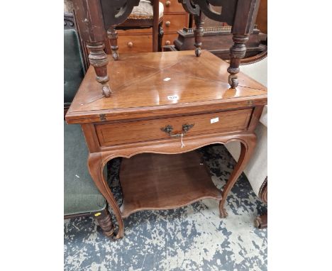 AN EDWARDIAN ENVELOPE CARD TABLE. 