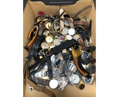 A LARGE COLLECTION OF MOSTLY VINTAGE WRISTWATCHES TO INCLUDE A COLLECTION OF SILVER EXAMPLES AND OTHER BRANDS TO INCLUDE ORIS