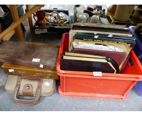 CLASSICAL LP'S AND OTHER RECORDS TOGETHER WITH ACRYLIC AND OTHER PAINTS, A TYPEWRITER ETC.