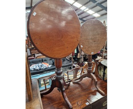 TWO 19th C. TRIPOD TABLES. 