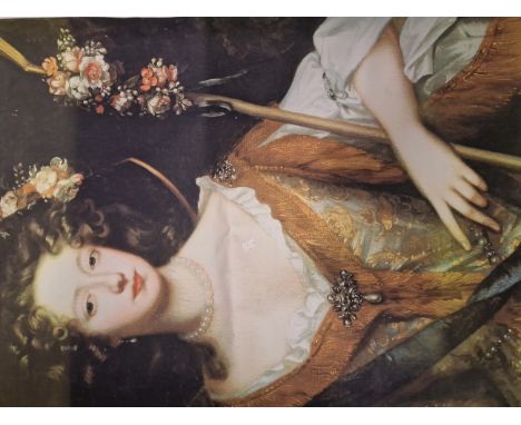 A LARGE DECORATIVE PORTRAIT PICTURE. 