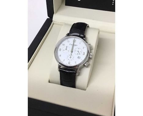 Christopher Ward limited edition wristwatch on leather strap - boxed with manual and receipt