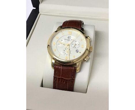 Christopher Ward limited edition wristwatch on leather strap - boxed with manual and receipt