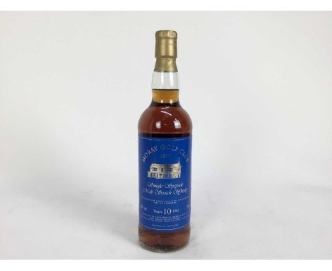 Whisky - one bottle, Moray Golf Club 1889 single Speyside Malt Scotch Whisky, 10 years old, 70cl, 40%