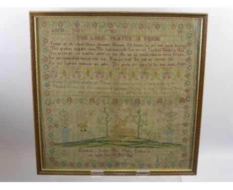An Antique Tapestry by Elizabeth Lucas, her work finished in the 8th year of her age.
