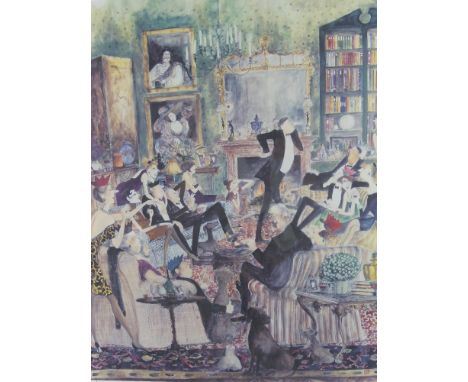 Sue Macartney-Snape, British Illustrator, a large limited edition print entitled "Charades", nr 91/600, numbered, titled and 