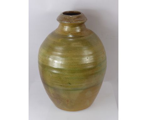 Ray Finch (1914-2012) Winchcombe Pottery, A Large Ovoid Brown Glaze Pottery Vase, approx 30 cms