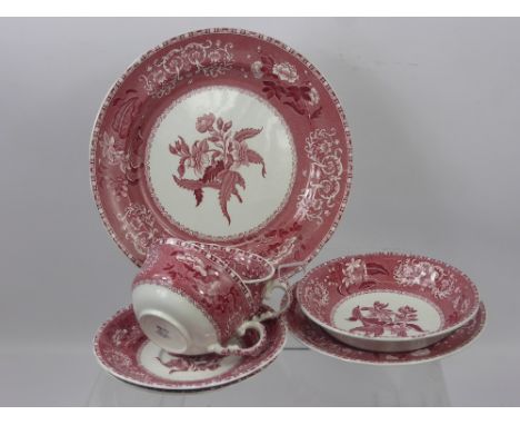 A Part Set of Spode "Camilla" Porcelain, comprising six dinner plates, six fish plates, six side plates, four tea cups and sa