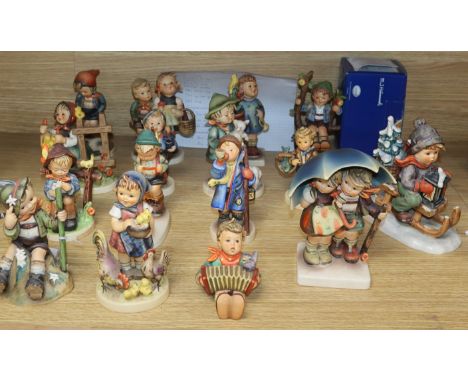 Sixteen Hummel figures including stormy weather