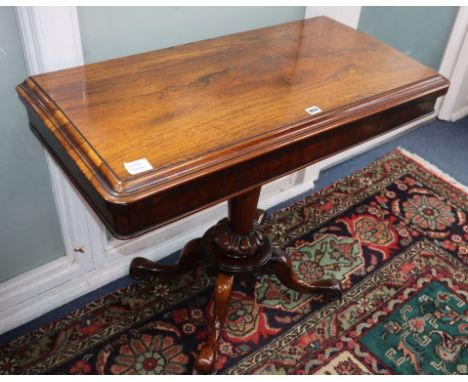 A William IV rosewood card table W.92cm