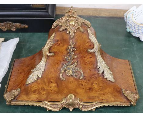 A Louis XVI style walnut gilt mounted clock bracket width 34cm