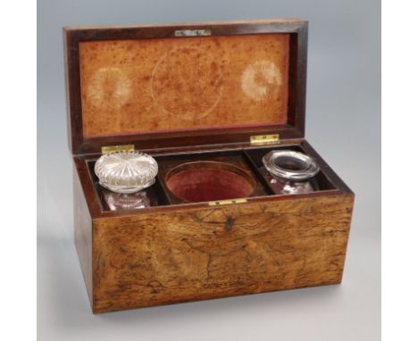 A Regency rosewood tea caddy width 33cm